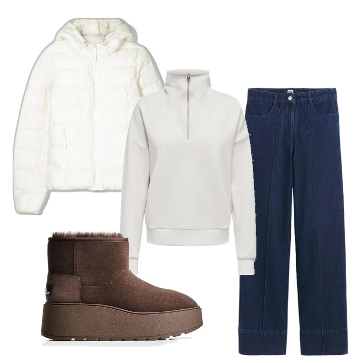 Outfit mujer - Basic d\' hinvierno. Estilo Basic para Todos los días. Combinación con vaqueros, sudaderas, blazers, botines.