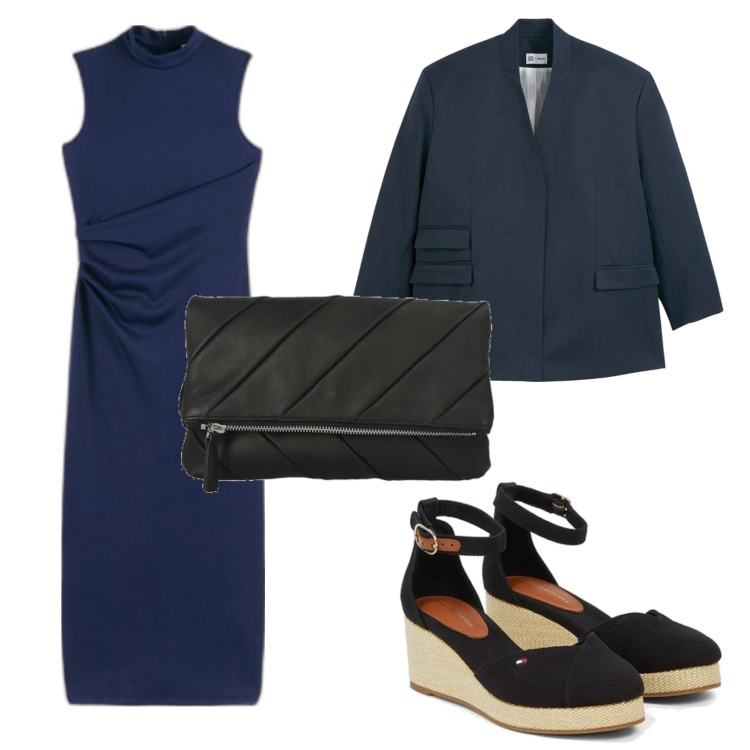 Outfit mujer - De cita. Estilo Minimal para Noche/Fiesta elegante. Combinación con bandoleras, blazers, sandalias de tacón, vestidos largos.