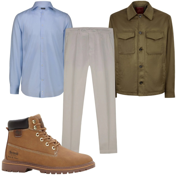 Outfit uomo - Total look #2328230. Stile Casual per Tutti i giorni. Abbinamento con stivali e stivaletti, giacche, pantaloni, camicie.