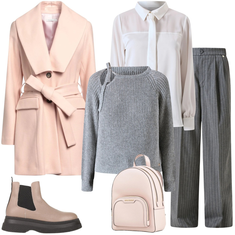 Outfit donna - Un tocco ricercato ai look quotidiani. Stile Casual per Tutti i giorni. Abbinamento con stivaletti, cappotti, zaini, camicie, pantaloni, maglieria.