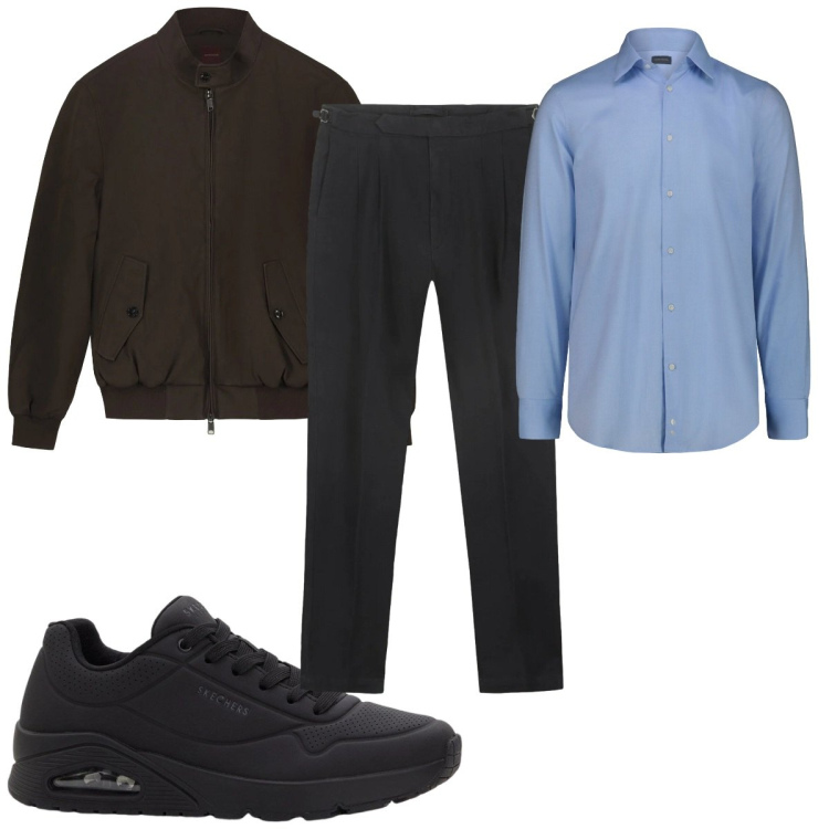 Outfit uomo - Total look #2328263. Stile Casual per Tutti i giorni. Abbinamento con sneakers, bomber, camicie, pantaloni.