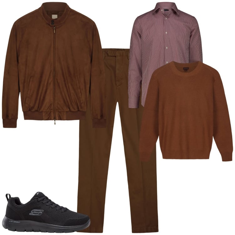 Outfit uomo - Trendy tempo libero ufficio. Stile Trendy per Tutti i giorni. Abbinamento con sneakers, pantaloni, giacche, camicie, maglieria.