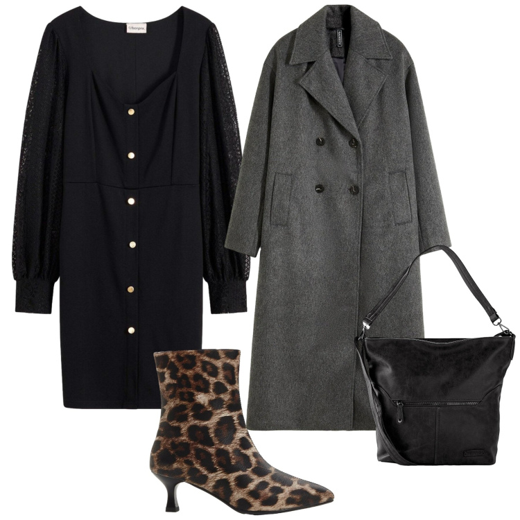 Outfit donna - Total look #2328323. Stile Minimal per Serata fuori. Abbinamento con borse a spalla, stivaletti, cappotti, vestiti corti.