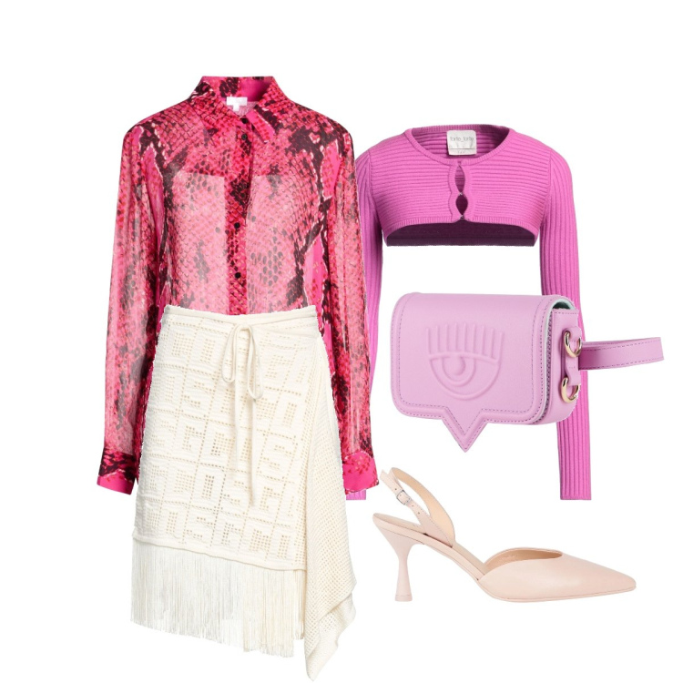 Outfit donna - potrei vestirmi così alla cresima. Stile Glamour per Cerimonia. Abbinamento con minigonne, marsupi, décolleté, blazer, camicie.