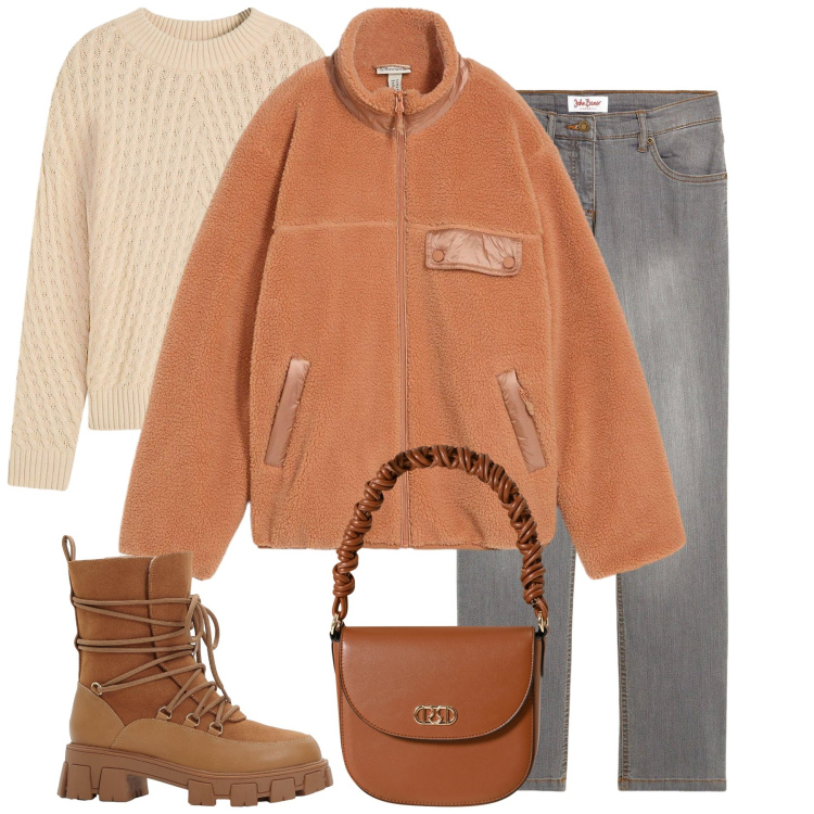 Outfit donna - Total look #2328405. Stile Basic per Tutti i giorni. Abbinamento con jeans dritti, maglieria, stivaletti, blazer, borse a mano.