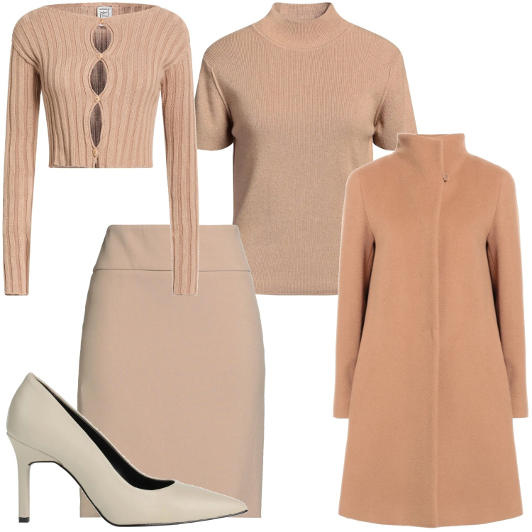 Outfit donna - Armonia. Stile Chic per Serata fuori. Abbinamento con décolleté, minigonne, maglieria, cardigans, cappotti.