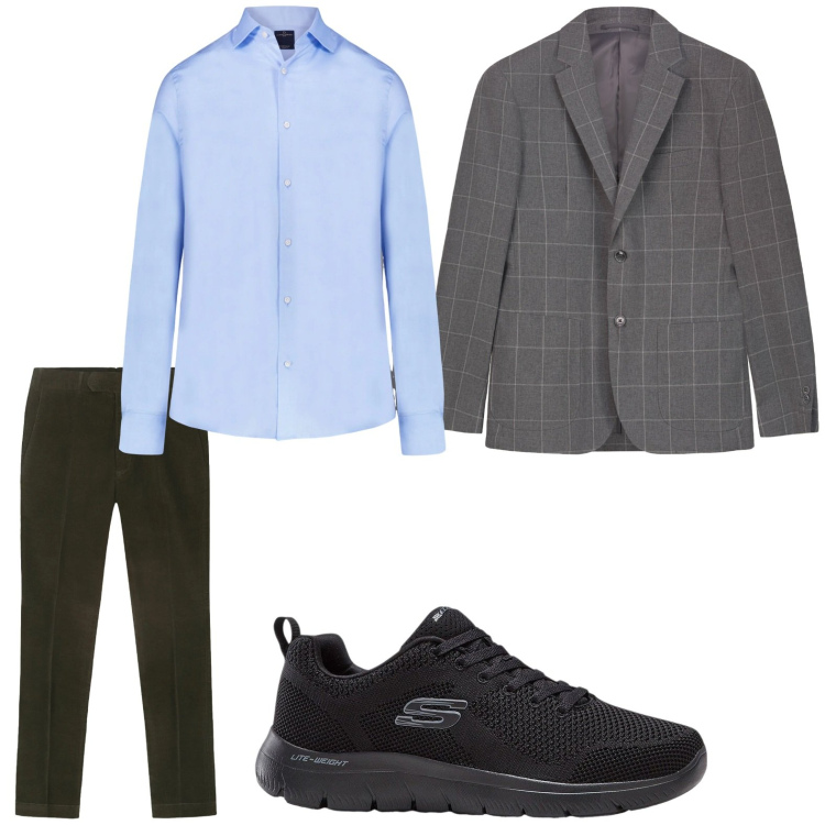 Outfit uomo - Look di carattere. Stile Casual per Tutti i giorni. Abbinamento con sneakers, camicie, giacche, pantaloni.