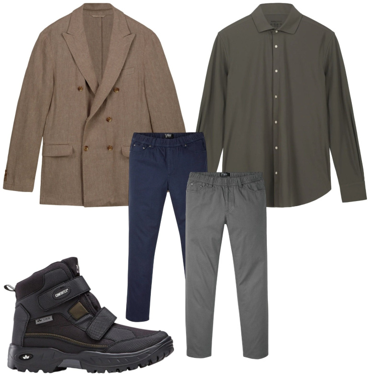 Outfit uomo - Trendy. Stile Trendy per Tutti i giorni. Abbinamento con stivali e stivaletti, pantaloni, giacche, camicie.