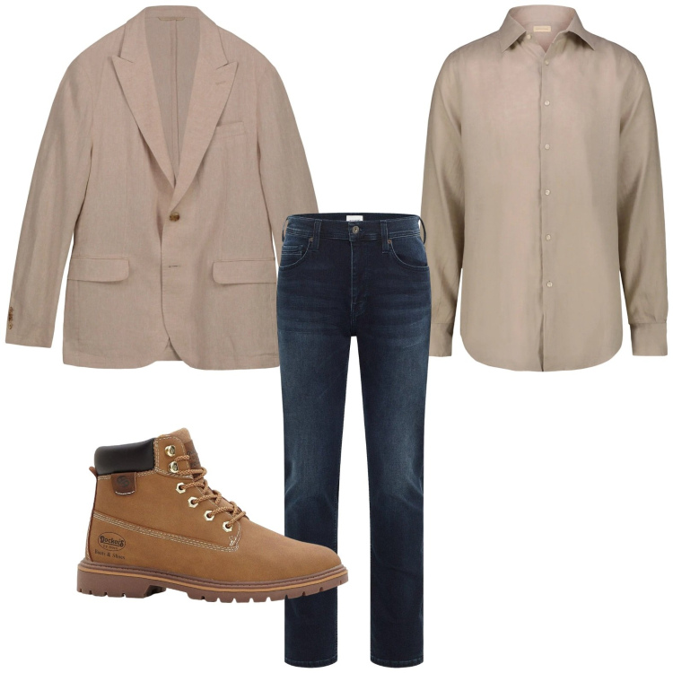 Outfit uomo - Casual. Stile Casual per Tutti i giorni. Abbinamento con jeans slim fit, stivali e stivaletti, camicie, giacche.