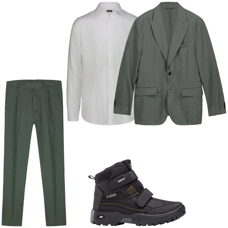 Outfit uomo - Colori invernali. Stile Urban per Tutti i giorni. Abbinamento con stivali e stivaletti, pantaloni, giacche, camicie.