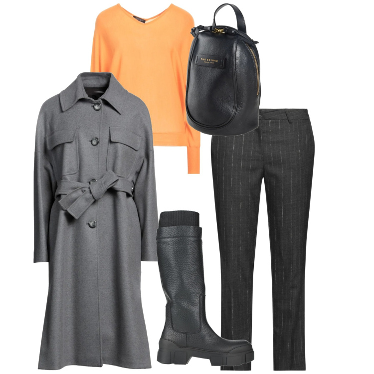 Outfit donna - Total look. Stile Bon Ton per Tutti i giorni. Abbinamento con pantaloni, pullovers, cappotti, zaini, stivali.