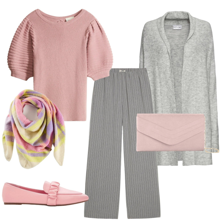 Outfit donna - Total look #2328881. Stile Glamour per Serata fuori. Abbinamento con cardigans, mocassini, pantaloni, maglieria, pochette, sciarpe.