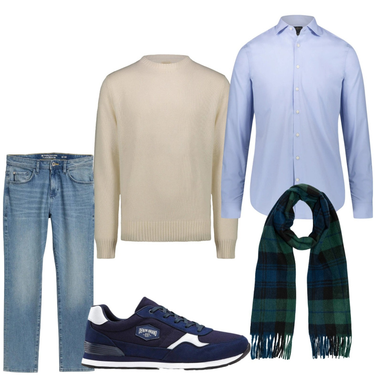 Outfit uomo - I jeans delavé. Stile Casual per Tutti i giorni. Abbinamento con sneakers, jeans slim fit, camicie, sciarpe, maglieria.