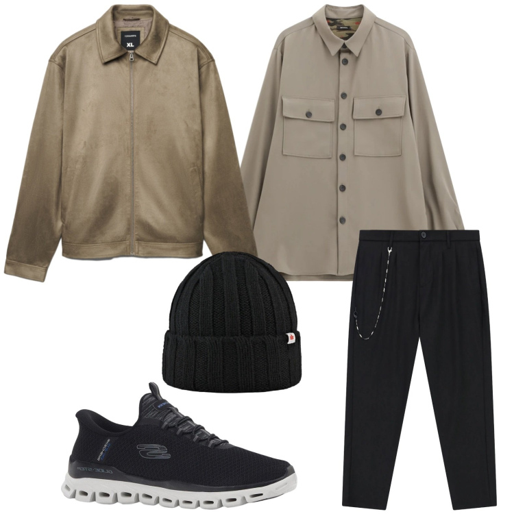 Outfit uomo - La xamicia sahariana. Stile Casual per Tutti i giorni. Abbinamento con sneakers, giacche, pantaloni, camicie, cappelli.
