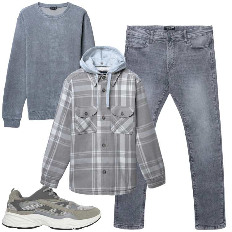 Outfit uomo - Febbraio casual. Stile Casual per Tutti i giorni. Abbinamento con sneakers, maglieria, jeans skinny, cappotti.