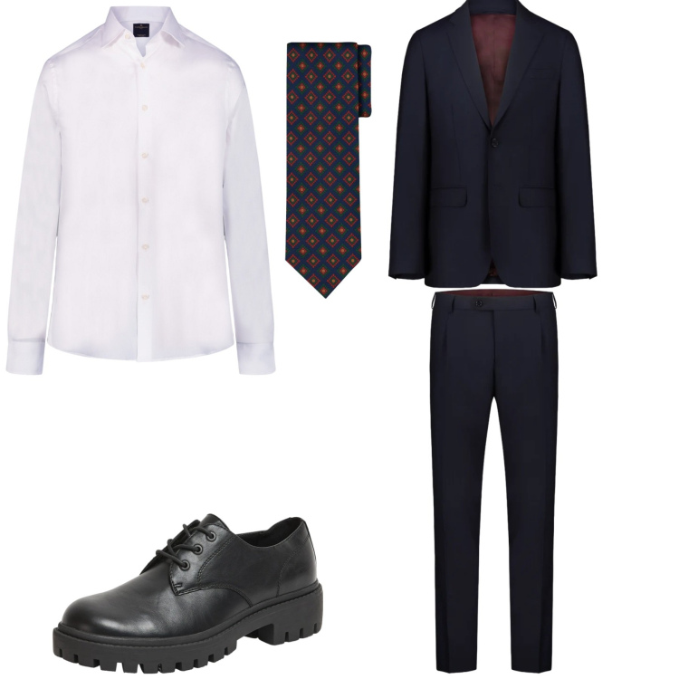 Outfit uomo - Cerimonia. Stile Business/Elegante per Cerimonia. Abbinamento con scarpe stringate, camicie, abiti, cravatte.