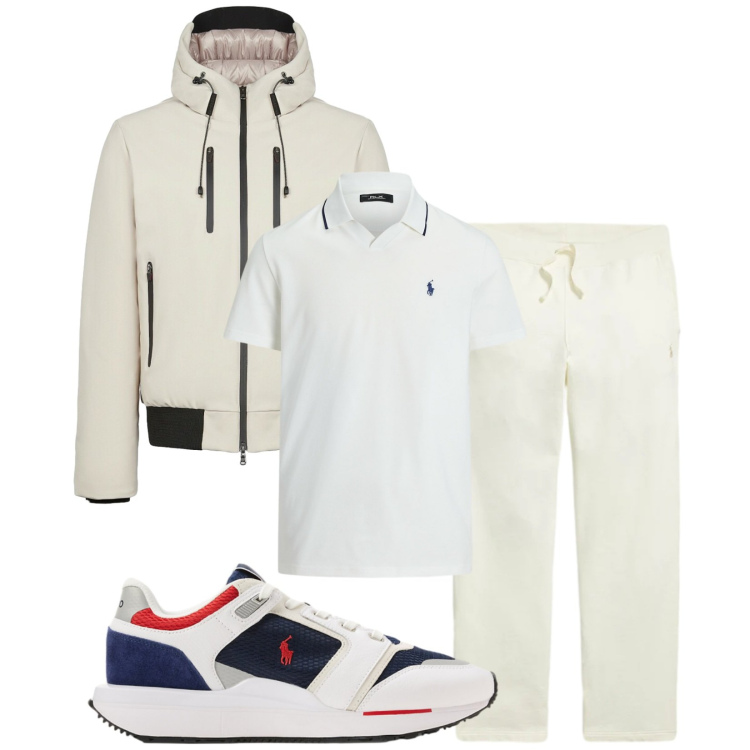 Outfit uomo - Total look #2329056. Stile Trendy per Tutti i giorni. Abbinamento con pantaloni, sneakers, polo, giacche.