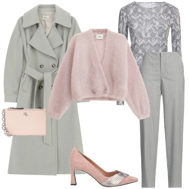 Outfit donna - Love It fashion. Stile Casual chic per Serata fuori. Abbinamento con top, décolleté, pantaloni, cardigans, cappotti, portafogli.