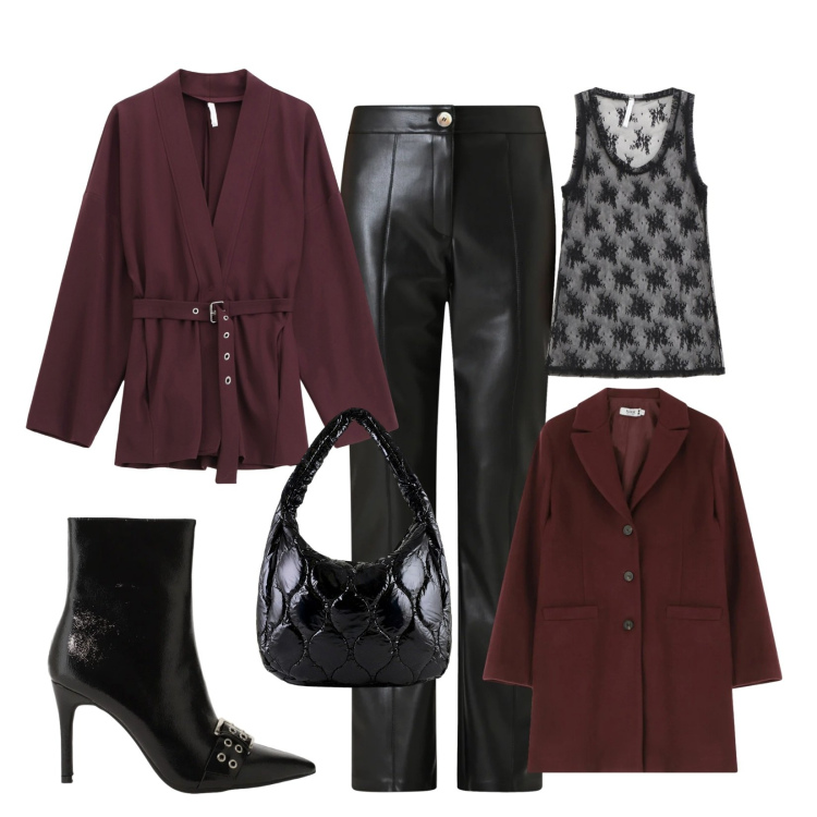 Outfit donna - Autentica. Stile Trendy per Serata fuori. Abbinamento con stivaletti, blazer, canottiere, cappotti, pantaloni, borse tote.