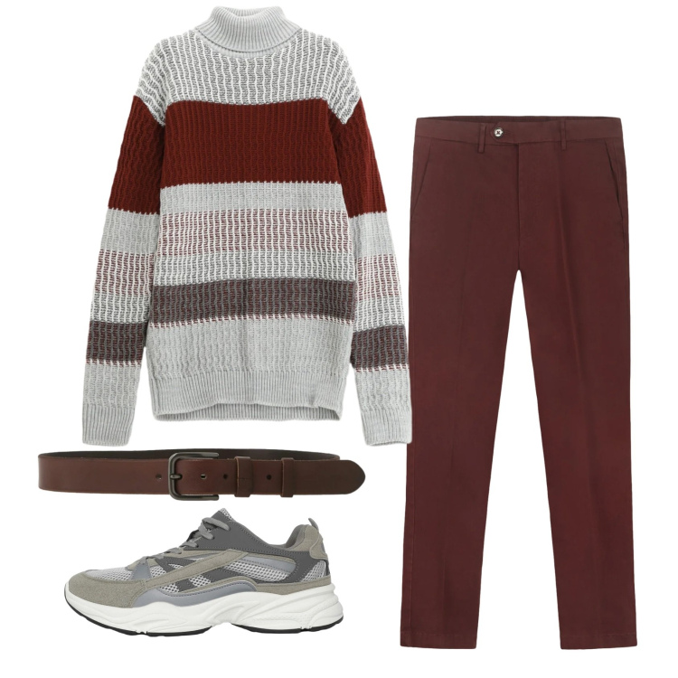 Outfit uomo - Total look #2329300. Stile Casual per Tutti i giorni. Abbinamento con sneakers, maglieria, cinture, pantaloni chino.