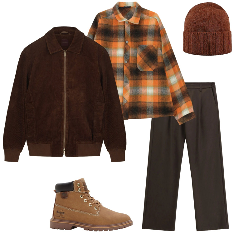 Outfit uomo - Camicia scozzese. Stile Casual per Tutti i giorni. Abbinamento con stivali e stivaletti, pantaloni, camicie, cappelli, giacche.