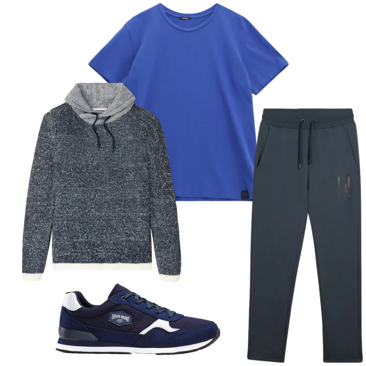 Outfit uomo - Total look #2329480. Stile Urban per Sport. Abbinamento con sneakers, maglieria, t-shirt, pantaloni.