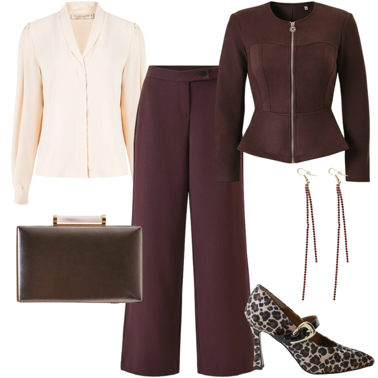 Outfit donna - Evento - serata - cerimonia. Stile Chic per Cerimonia. Abbinamento con décolleté, orecchini, camicie, giacche, pantaloni, clutch.
