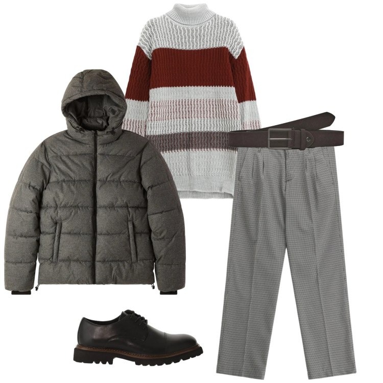 Outfit uomo - Total look #2329534. Stile Urban per Tutti i giorni. Abbinamento con cinture, bomber, maglieria, pantaloni, scarpe stringate.