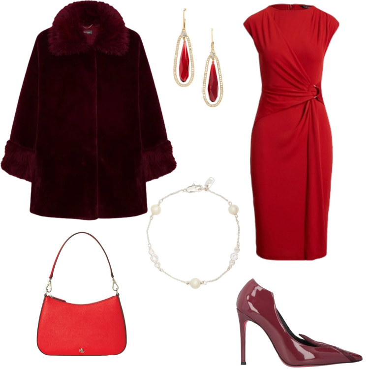 Outfit donna - Love is in the air!. Stile Sexy per Serata fuori. look ideale per Petite. Abbinamento con décolleté, orecchini, braccialetti, vestiti, borse a spalla, cappotti.