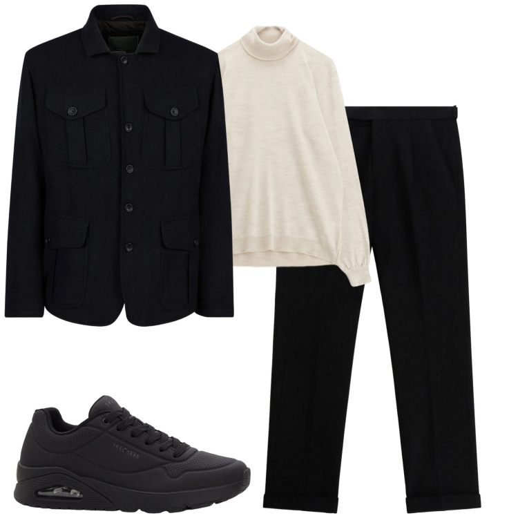 Outfit uomo - Total look #2329625. Stile Urban per Tutti i giorni. Abbinamento con sneakers, pantaloni, maglieria, giacche.