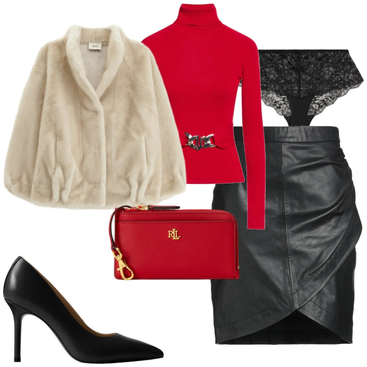 Outfit donna - Total look #2329636. Stile Minimal per Serata fuori. Abbinamento con minigonne, maglieria, blazer, culotte, décolleté, portafogli.