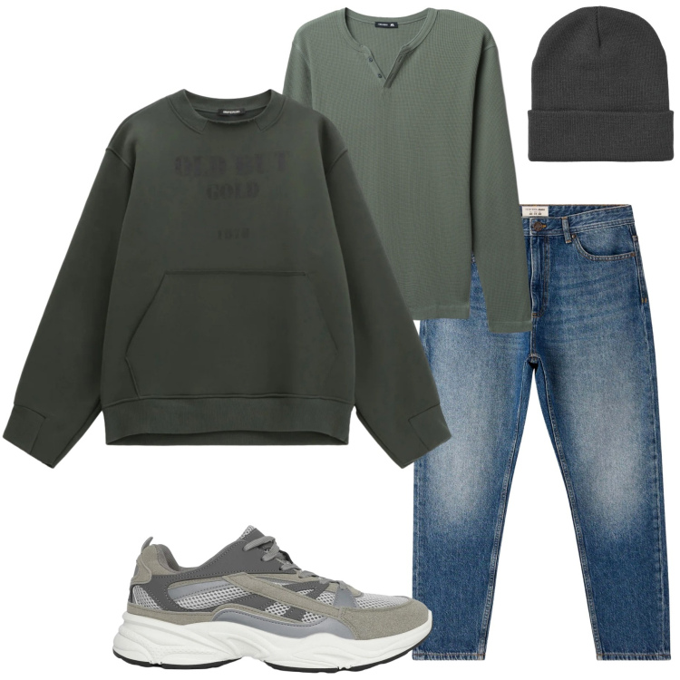 Outfit uomo - Casual style. Stile Casual per Tutti i giorni. Abbinamento con sneakers, jeans, t-shirt, berretti, felpe.
