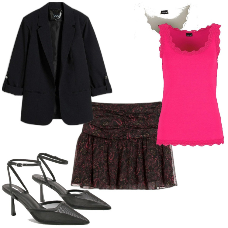 Outfit femme - Sexy #62. Style Sexy pour Soirée dehors. Assortir avec hauts, blazers, minijupes, chaussures à talon.