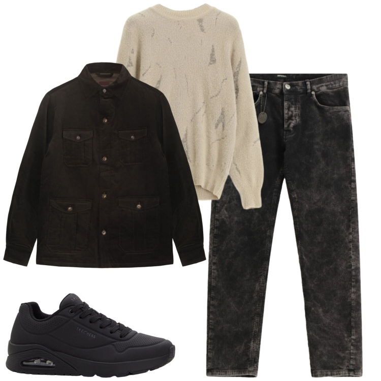 Outfit uomo - Total look #2330187. Stile Casual per Tutti i giorni. Abbinamento con sneakers, pantaloni, maglieria, cappotti.