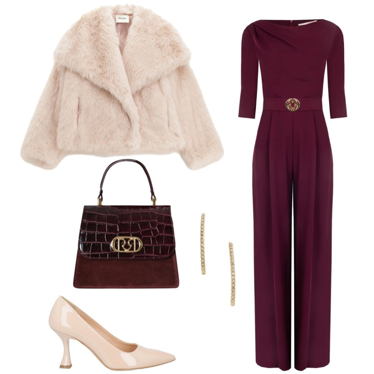 Outfit donna - Total look #2330235. Stile Chic per Tutti i giorni. Abbinamento con décolleté, blazer, tute, borse a mano, orecchini.