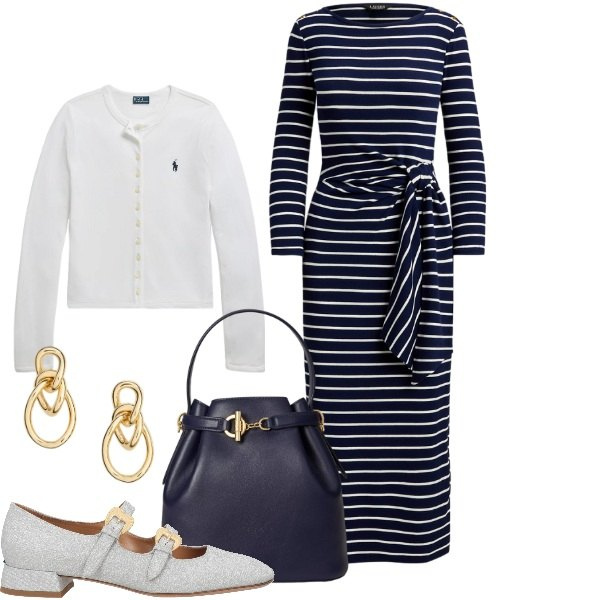 Outfit donna - Tessuti morbidi che valorizzano - FDCI. Stile Chic per Ufficio. Abbinamento con ballerine, orecchini, borse a secchiello, vestiti lunghi, cardigans.