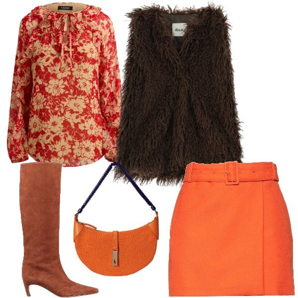 Outfit donna - San Valentino curvy mood - FDCI. Stile Trendy per Tutti i giorni. Abbinamento con stivali, minigonne, gilet, borse a spalla, camicie.