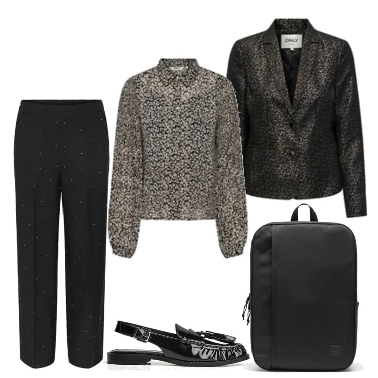 Outfit mujer - Urban look. Estilo Urban para Oficina. Combinación con pantalones, blazers, blusas, mocasines, mochilas.