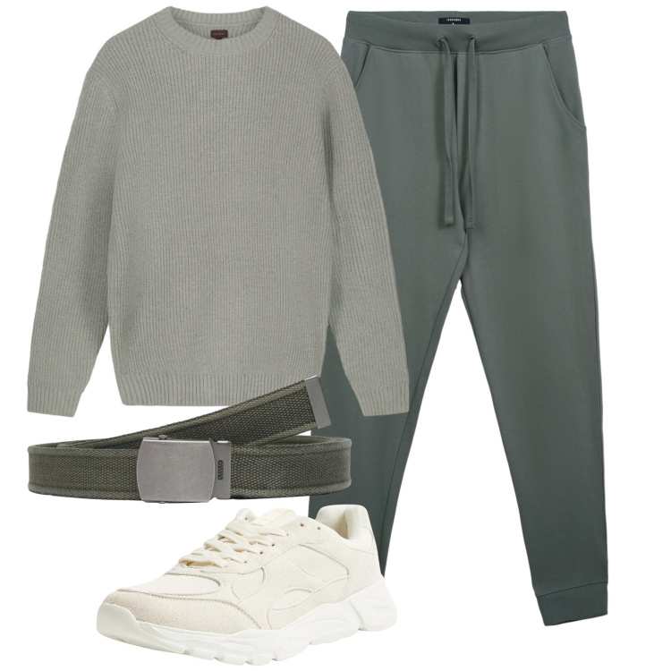 Outfit uomo - Total look #2330456. Stile Casual per Tutti i giorni. Abbinamento con sneakers, cinture, pantaloni, maglieria.