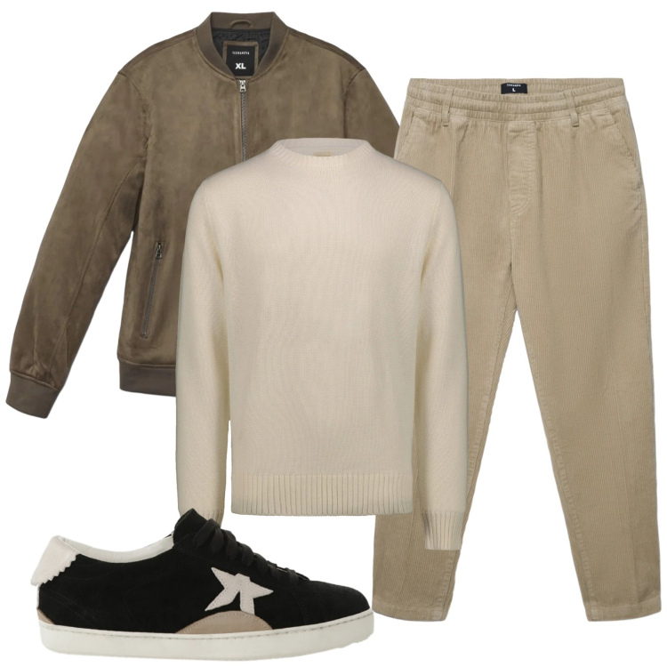 Outfit uomo - Total look #2330457. Stile Casual per Ufficio. Abbinamento con giacche, pantaloni, sneakers, maglieria.