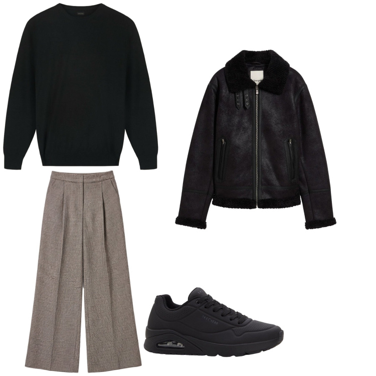 Outfit uomo - Total look #2330568. Stile Trendy per Tutti i giorni. Abbinamento con sneakers, giacche, pantaloni a palazzo, pullovers.