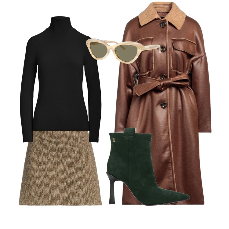 Outfit donna - Morbidezza retro’. Stile Vintage retrò per Tutti i giorni. Abbinamento con cappotti, minigonne, stivaletti, top, occhiali da sole.