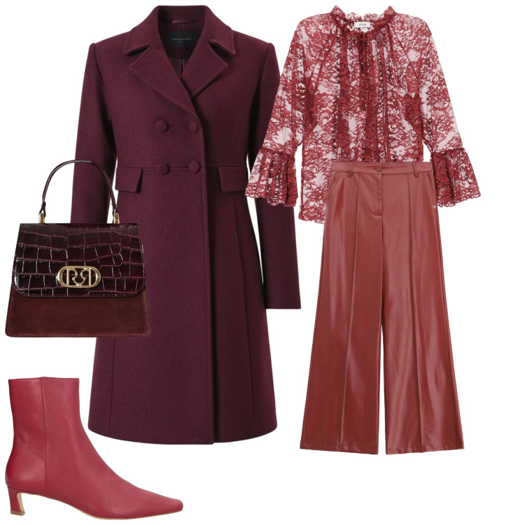 Outfit donna - Total look #2330717. Stile Bon Ton per Serata fuori. Abbinamento con stivaletti, camicie, borse a mano, cappotti, pantaloni.