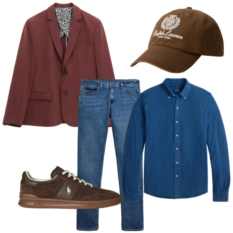Outfit uomo - Comodo in sneackers. Stile Casual per Tutti i giorni. Abbinamento con giacche, jeans, sneakers, camicie, cappelli.