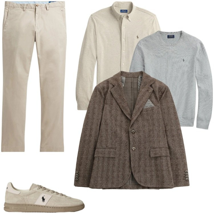 Outfit uomo - Total look #2330759. Stile Casual per Tutti i giorni. Abbinamento con giacche, pantaloni, maglieria, sneakers, camicie.