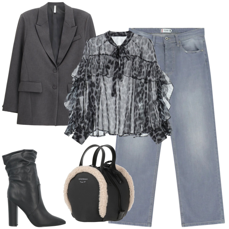 Outfit donna - City. Stile Urban per Tutti i giorni. Abbinamento con zaini, stivaletti, jeans dritti, blazer, bluse.