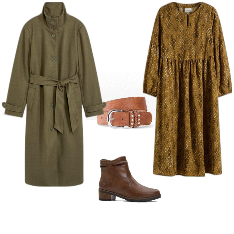 Outfit femme - Basique #465. Style Basique pour Tous les jours. Assortir avec robes mi-longues/au genou, ceintures, bottines, manteaux.