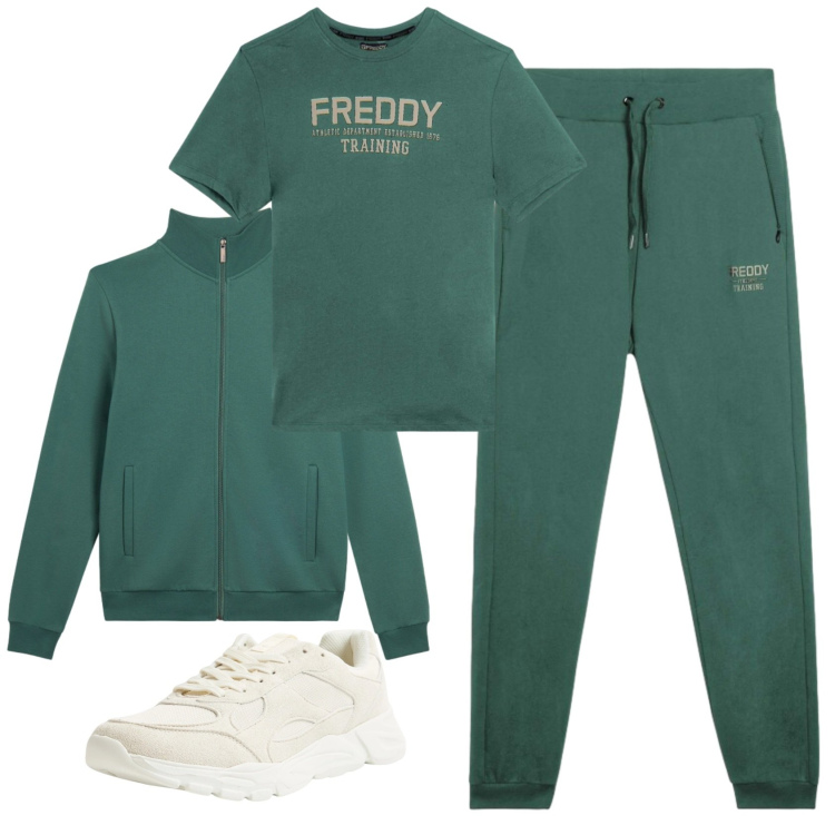 Outfit uomo - Total look #2331074. Stile Casual per Sport. Abbinamento con sneakers, t-shirt, pantaloni, felpe.