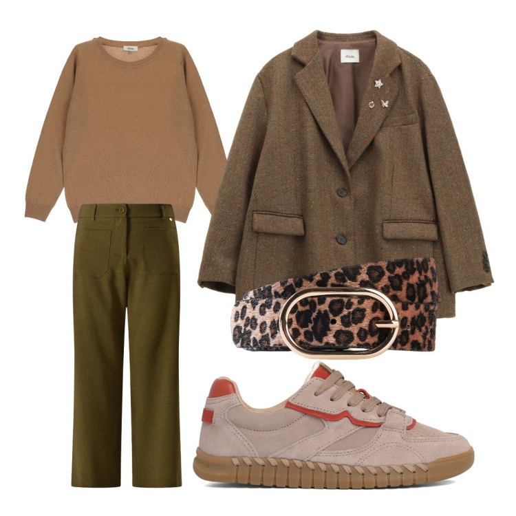 Outfit donna - Un outfit per San Valentino - @valentina. Stile Sporty chic per Tutti i giorni. Abbinamento con cinture, blazer, pullovers, pantaloni, sneakers.