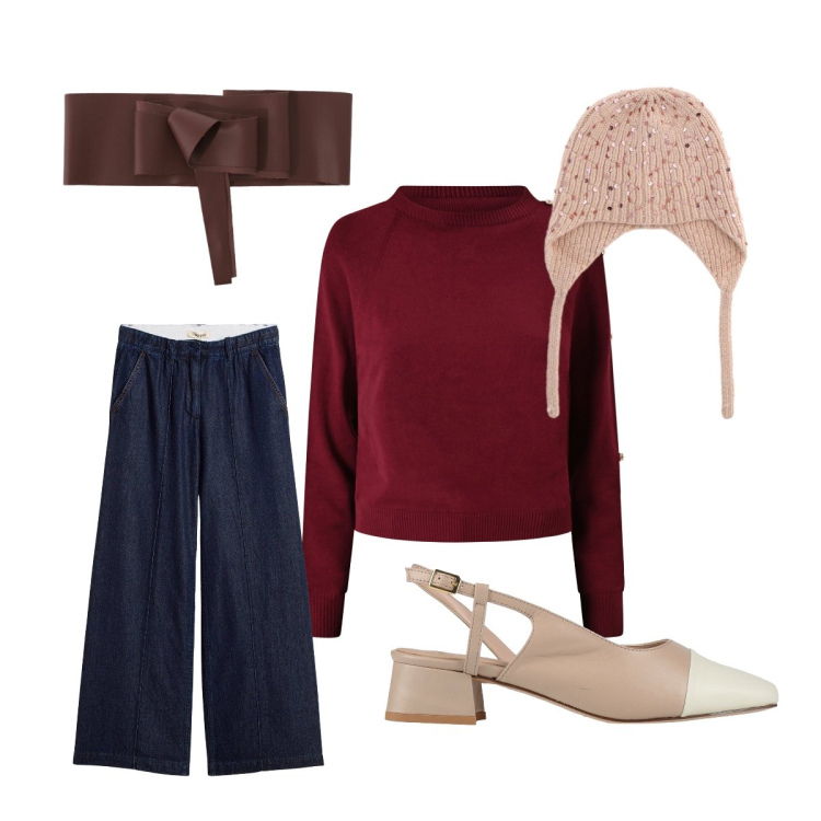 Outfit donna - Un po\' di colore - @pamela. Stile Urban per Tutti i giorni. Abbinamento con jeans, décolleté, cinture, berretti, maglieria.